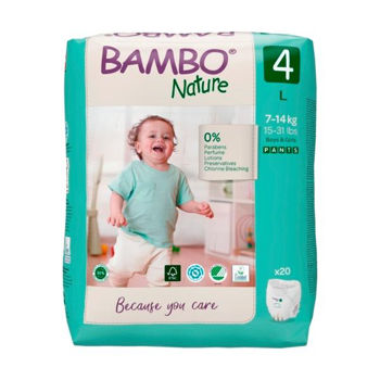 купить Трусики Bambo Nature 4, 7-14 кг, 40 шт в Кишинёве 