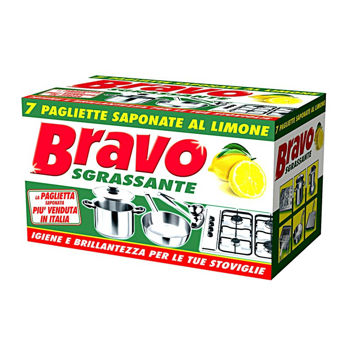 BRAVO губки для обезжиривания и чистки металлических изделий , 7 шт 