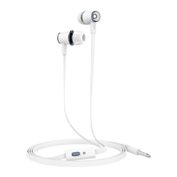 Ksix Earphones 3.5mm GO&PLAY Small 2 with Mic, White 