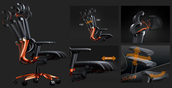 купить Кресло Cougar Argo black/orange в Кишинёве 
