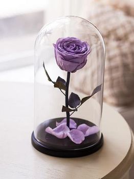 Вечная Фиолетовая Роза в колбе 