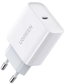 UGREEN Wall Charger Type-C PD3.0 20W EU, White 