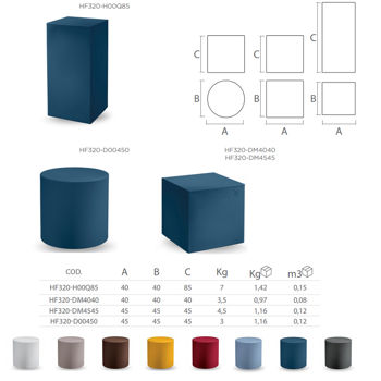 Pouf LYXO COSMOS HOME FITTING CYLINDER BIANCO pouf d45 cm HF320-D00450-000 (Taburet pouf cilindru)