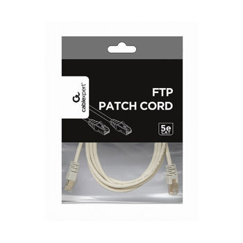 1m FTP Patch Cord Gray PP22-1M, Cat.5E, Cablexpert, molded strain relief 50u" plugs