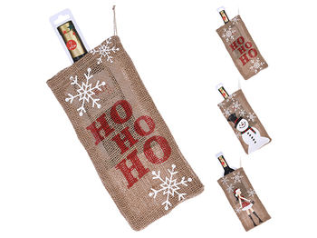 Husa decorativa pentru sticla 34X12cm "Ho-ho-ho" 