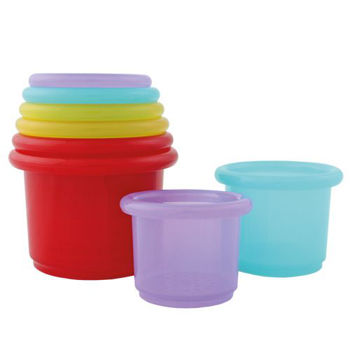 "Baby-Nova" Конструктор в стаканчиках (идеален для песочниц и ванн), от 3 месяцев, без BPA, набор из 8 предметов (32503) Baby-Nova игрушка, 8 шт 