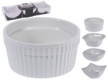 Set pentru aperitiv EH 3 buc 9X5cm, portelan, 4 modele 