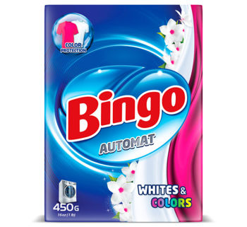 Стиральный порошок Bingo для белых и цветных вещей 450г 