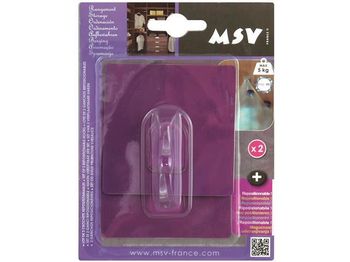 Cârlige autoadezive MSV, 2buc, pătrate, 8X8cm, mov, din plastic 