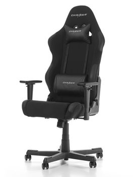 Gaming Chairs DXRacer - Racing GC-R0-N01-W1, Black/Black/Black - Fabric & PU leather,Gamer weight up to 100kg / growth 165-195cm,Foam Density 50kg/m3, 5-star Alumin IC Base,Gas Lift 4 Class, Recline 90*-135*, Armrests:3D, Pillow-2, Caster-2*PU,W-22kg