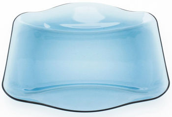 Farfurie 27.5Х26cm deservire Nettuno, albastra, din sticla calit 