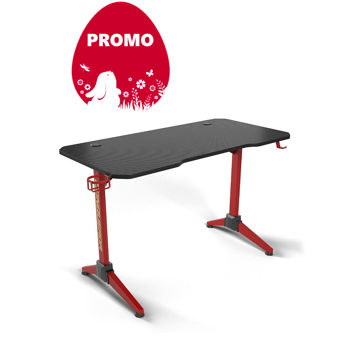 Masa gaming LUMI GMD03-1 Conqueror Gaming Desk with RGB Lighting, Black/Red, 1200x600mm, Weight Capacity 100Kg, Multi-Color Gradient Breathing LED Light (Birou Gaming) XMAS
