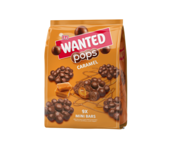 cumpără Mini batoane cu caramel, cereale crocante şi glazură de ciocolată cu lapte Eti Wanted Pops Caramel, 126 gr. în Chișinău 