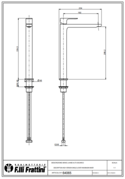 Смеситель для раковины Fratelli Frattini LEA 64065 