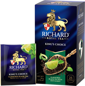 Чай Richard "King’s Choice" чёрный чай ароматизированный 25 сашетов 