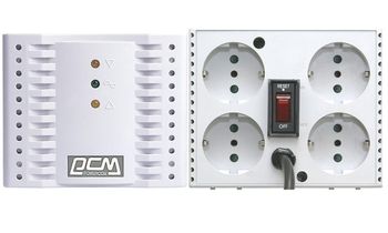 Stabilizer Voltage PowerCom  TCA-1200, 1200VA/600W, Black, 4 Shuko socket 