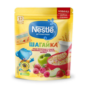 cumpără Nestle Terci Shagaica 5 cereale+căpșună, zmeură, măr 220g în Chișinău 