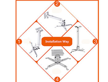 Projector Mount PM4365FS, Tilt: -20°~+20°, Swivel: -20°~+20°, Rotate: 360°, Adjustable Length: 290-510mm, (suport de tavan pentru proiector/крепление подвес проектор)