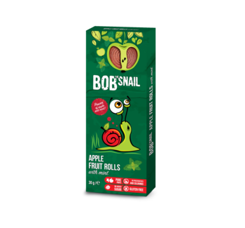 Dulciuri naturale de mere și mentă Bob Snail, 30g 