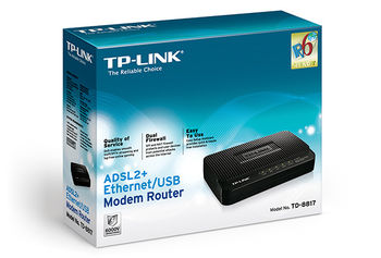 ADSL Router TP-LINK "TD-8817",1xEthernet port+1xUSB, ADSL/ADSL2/ADSL2+, Splitter, Annex A 