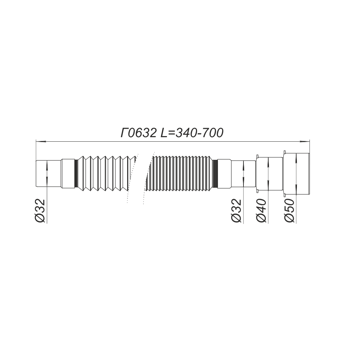 cumpără Furtun flexibil D. 32 x 50 L= 700 mm Г0632  SOLOPLAST în Chișinău 