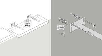 купить Полка Big Boy 250x250x50 мм, белый глянцевый в Кишинёве 