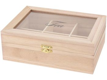 Cutie pentru ceai 6 sectiuni 21X16X7.2cm, lemn 
