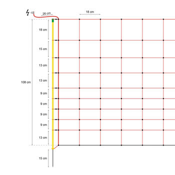 Сетка для электрического забора 50 м × 108 см 