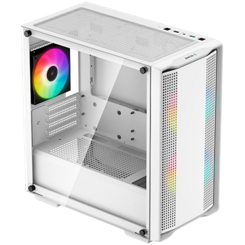 Case mATX Deepcool CC360 ARGB, w/o PSU, 3x120mm ARGB fans, Mesh Front, Tempered Glass, USB3.0, White 