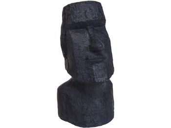 Statuia "Figurina Moai" 55X27cm, ceramic, negra 