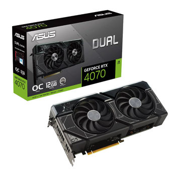 Placa video ASUS DUAL-RTX4070-O12G, GeForce RTX4070 12GB GDDR6X, 192-bit, GPU/Mem speed 2550/21Gbps, PCI-Express 4.0, HDMI 2.1/3xDisplay Port 1.4a (placa video/видеокарта) (placa video/видеокарта)