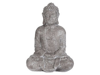 Statuie "Buddha asezat" 38cm, gri 