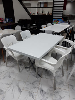 Комплект стол CT060 Selvi белый + 4 стула CT 015-A белых 