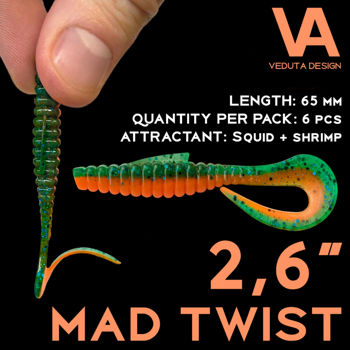 Силикон VEDUTA Mad Twist 2.6” (65мм) - #27, 6/6buc 