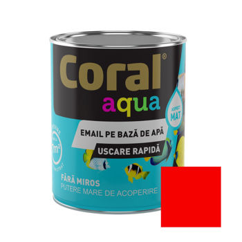 CORAL AQUA Эмаль на Водной Основе, Красная  0,6 л 