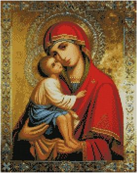 Донская икона Божией Матери, 40x50 см, алмазная мозаика Артукул: FA10375 