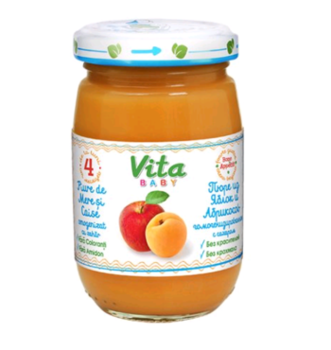 купить Vita Baby пюре яблоко и абрикос, 5+мес. 180г в Кишинёве 