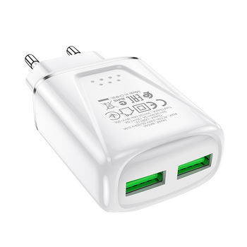 Borofone BA54A Wide road dual port QC3.0 charger (EU) white