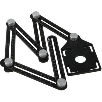 Riglă Tolsen Sablon pentru marcare si gaurire 6 laturi (41045)