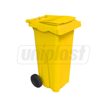 купить Бак мусорный 120 л (HDPE) на колесах (желтый)  UNIPLAST TR в Кишинёве 