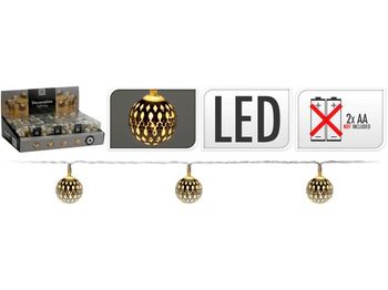 Luminite de Craciun "Globuri" 10LED D2.5cm, alb-cald 1.2m, argintii 