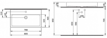 Раковина Milano Slim 80cm 