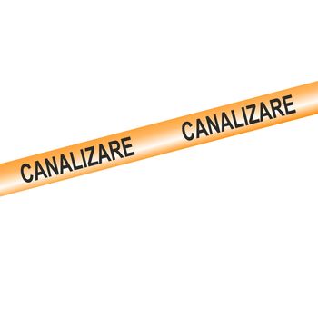 купить Лента сигнальная П/Э "CANALIZARE" (H=150 мм, 45 мкм) оранжевая DE в Кишинёве 
