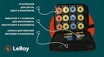 LeRoy EVA Spool - organaiser p/u cirligi si materiale p/u forfac (instrumente in set) (haki) 