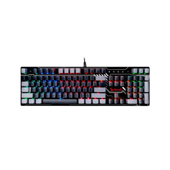 Tastatura gaming Gaming Keyboard Bloody B808N, Mechanical, Optical Tackile SW, Fn keys, Aluminum, Spill-resistant, Neon Backlight, 1.8m, USB, EN/RU, Black/Grey (tastatura/клавиатура)