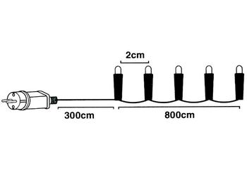 Luminite de Craciun "Ramura" 400LED extra alb-cald, 8m, 8reg, in/out 