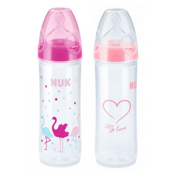 cumpără Nuk set 2 Biberoane din plastic cu tetină din silicon Pink, 6-18 luni, 250 ml în Chișinău 