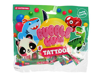 Set guma de mestecat si tatuaje Bubble Gum Tattoos 80gr 