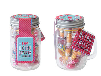 Bomboane Retro Candy Jar 155gr in borcan cu maner 