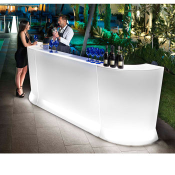 Барная стойка для бара LYXO MARVY BAR LED L 293cm x H 110cm with Led light outdoor - Wire 3m included led tube 36W 4000K (Барная стойка со светодиодной подсветкой для улицы)